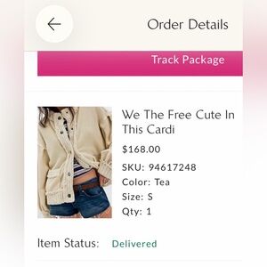 We the free cute in this cardi worn once, is basically NWOT